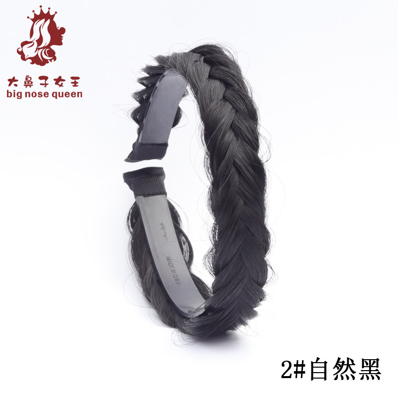 Internet celebridad moda Fishbone trenza desordenada peluca natural mujer trenzada Twist trenza diadema dentada antideslizante pelo presionando diadema