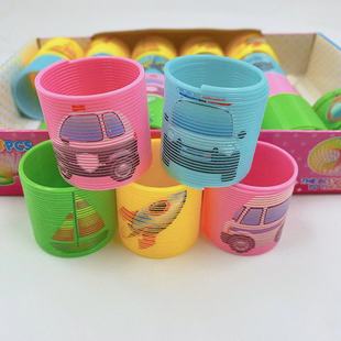Rainbow ring children's educational toys spring ring retractable elastic ring magic ring pattern jengle stall batch