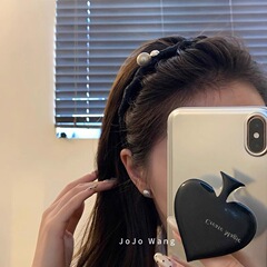 珍珠高颅顶发箍带齿防滑头饰女生2025新款高级感日常外戴齿梳头箍