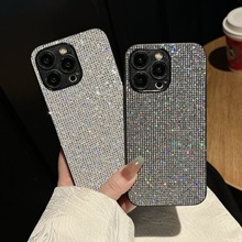 适用iPhone16手机壳17Pro Max防摔闪亮格纹批发14/13苹果15保护套