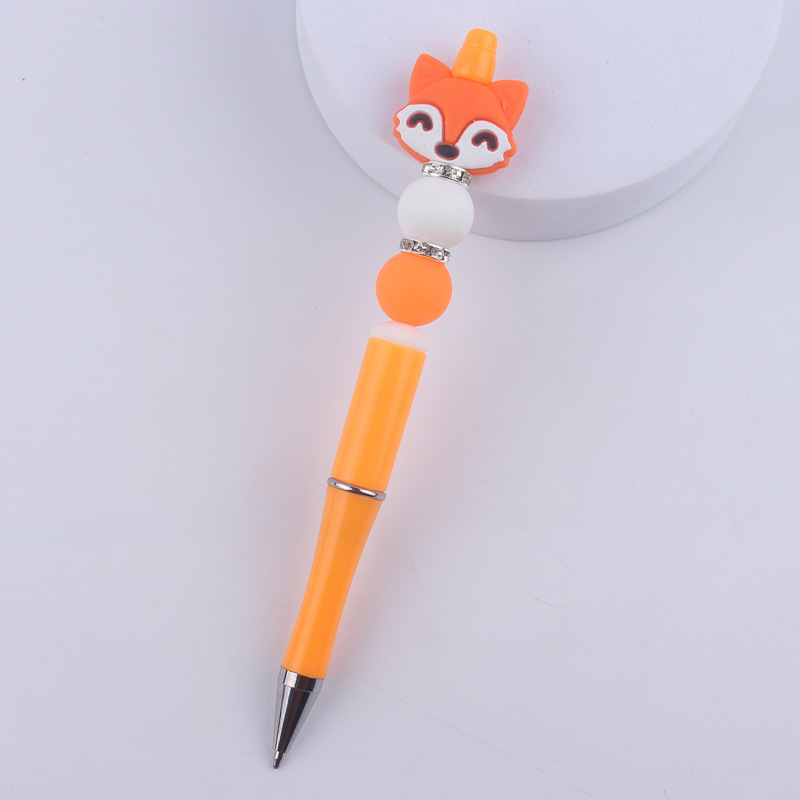 1 Piece Quantity School, Daily Occasion Creative Cartoon Animal Silicone Bead Color Ballpoint Pen