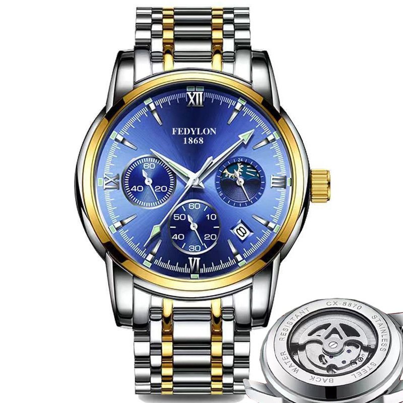 Reloj Fotilun 2024, nuevo modelo para hombre, reloj no mecánico, totalmente automático, resistente al agua, luminoso, moderno reloj de cuarzo para estudiantes.