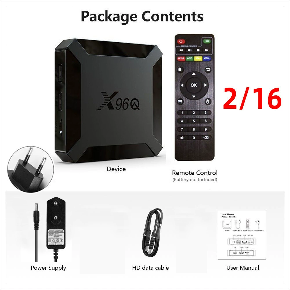 X96Q набор канал Android 10 Quanzhi H313 4k HD умный плеер 2ГБ/16ГБ tvbox