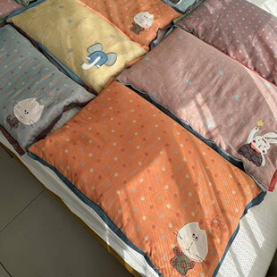 Infant Cotton Double-layer Gauze Jacquard Rice Bran Pillow Kindergarten Children's Pillow Adult Detachable