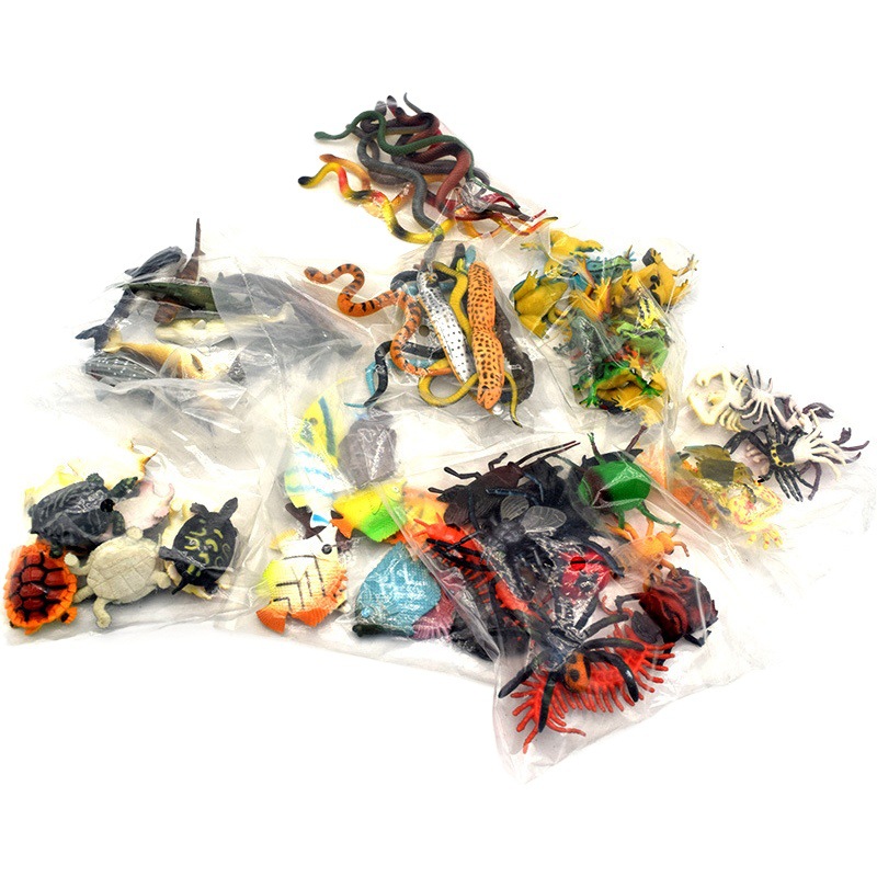 Nueva simulación Rana serpiente tortuga pez tropical insecto modelo animal arena caucho juguete infantil niño transfronterizo