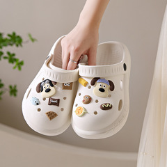 EVA Thick Sole Hole Shoes for Women Summer Outer Wear Soft Sole Anti-Slip New Fashion Beach Nurse Cap Toe Semi-Cool Slippers