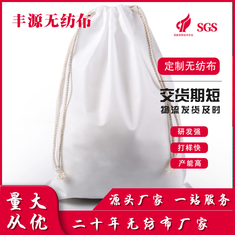 厂家现货无纺布袋束口袋 广告双抽绳服装鞋套礼品玩具防尘收纳袋