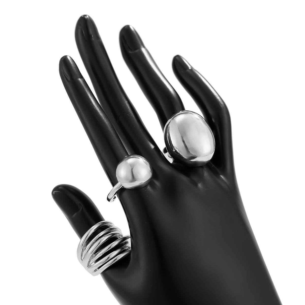 27g Weight Rings Classification 1 Set Quantity Holiday, Banquet, Selfie Occasion Alloy Material Printing Pattern Women's Gender Plating Design Punk Style Punk Printing Alloy Plating Women's Rings 9