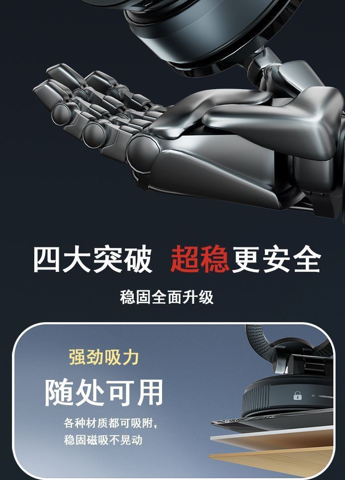 Vacuum Adsorption Magnetic Car Phone Holder, Rotatable, Shockproof, Multifunctional, Foldable, Popular Model