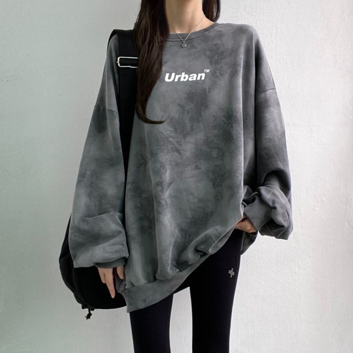 Special Offer Tie-Dye Sweatshirt for Women, Loose Korean Style Top, Versatile and Loose-Fitting, Fleece-Lined with Lettering, Spring and Autumn Mid-Length Jacket Special Offer Tie-Dye Sweatshirt for Women, Loose Korean Style Top, Versatile and Loose-Fitting, Fleece-Lined with Lettering, Spring and Autumn Mid-Length Jacket