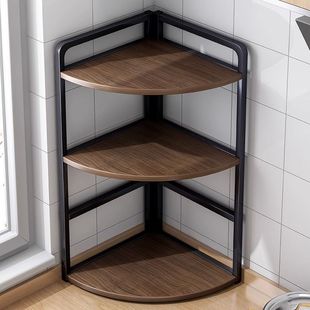 Kitchen Storage Rack Countertop Corner Triangular Spice Rack Corner Spice Storage Rack Multi-Functional Spice Rack