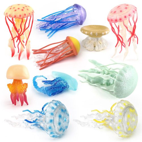 Cross-border children's simulation ocean bottom organisms jellyfish jellyfish animal model static hand puppet decorative ornament toy