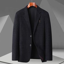 中老年西服外套男秋冬季加厚款男士商务休闲西装单西爸爸装上衣服