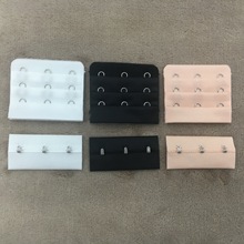 现货批发文胸内衣背扣/不锈钢3排3扣布勾对扣/文胸半成品后背接扣