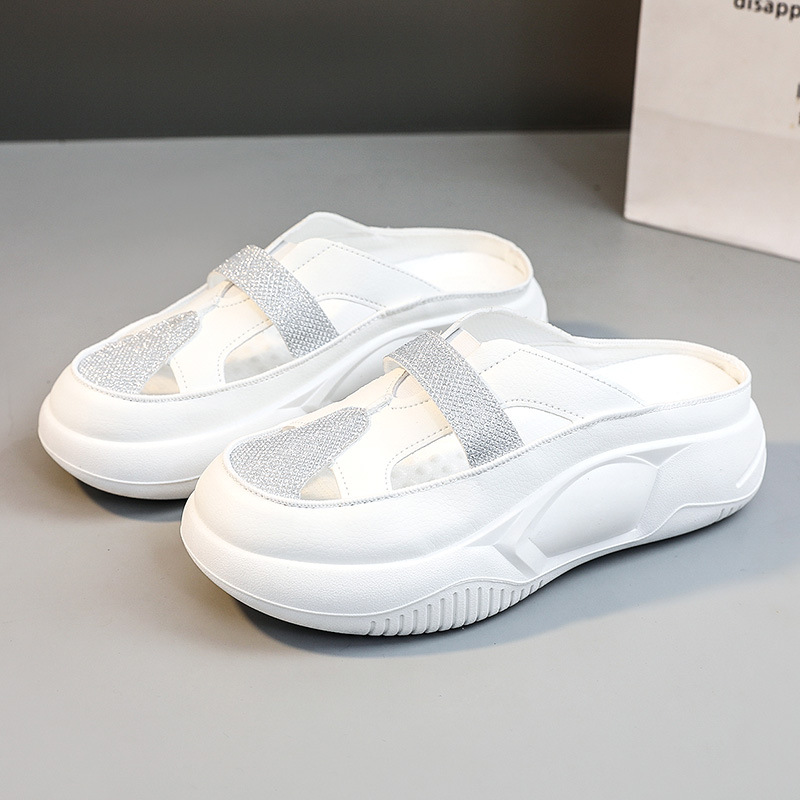 Sandales d'été tendance pour femmes K8629, mi-mollet ajourées, respirantes, à semelle épaisse et rehaussante, polyvalentes et simples._voghion.com