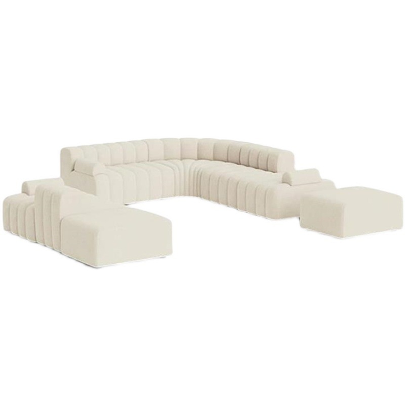 Cream viento arroz blanco cordero molde de cordero sofá combinación de módulo sofá sala de estar de piso plano estudio libre combinación sofá