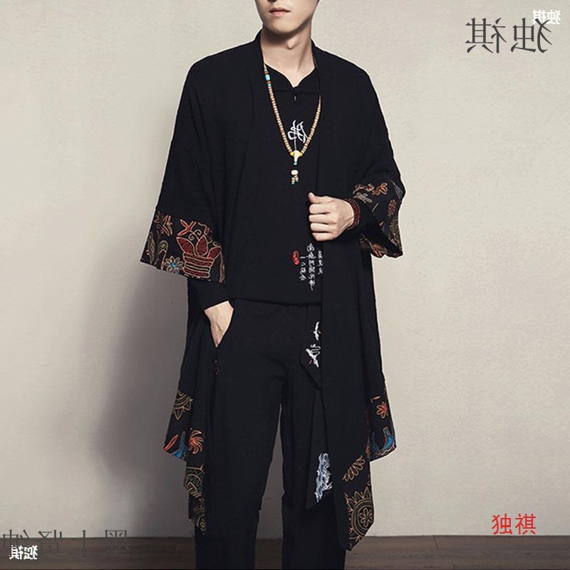 中国风男装民族风民国古装汉服道袍秋季佛系男士禅服长衫唐装外套