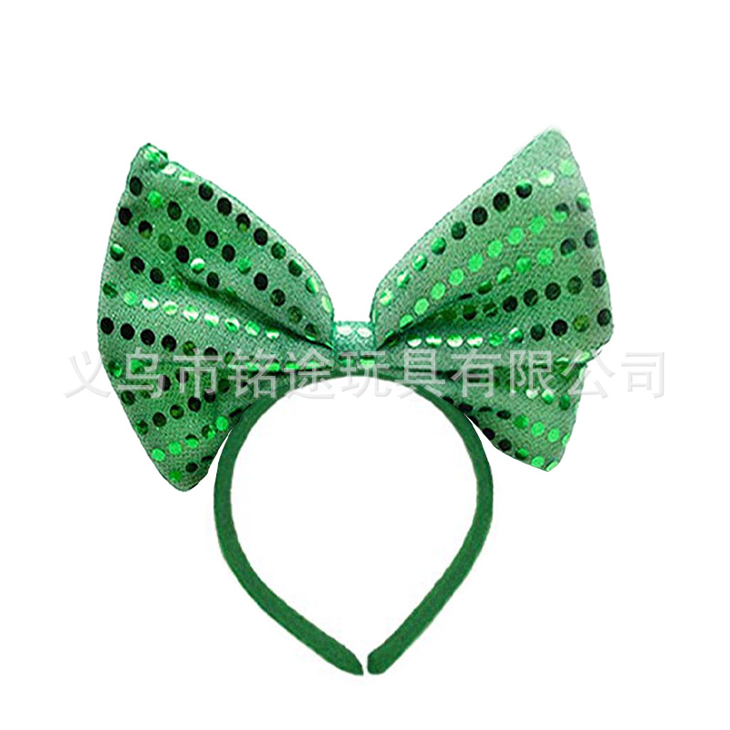 Nueva llegada Día de San Patricio fiesta atmósfera vestir trébol gafas cabeza hebilla 6 piezas conjunto traje de Irlanda