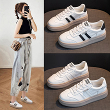 厚底小白鞋女2025秋新款真皮百搭学院风休闲板鞋网红爆款德训女鞋