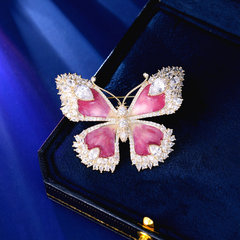 New retro elegant temperament corsage women's autumn and winter dress cheongsam with enamel pin buckle dripping oil butterfly brooch