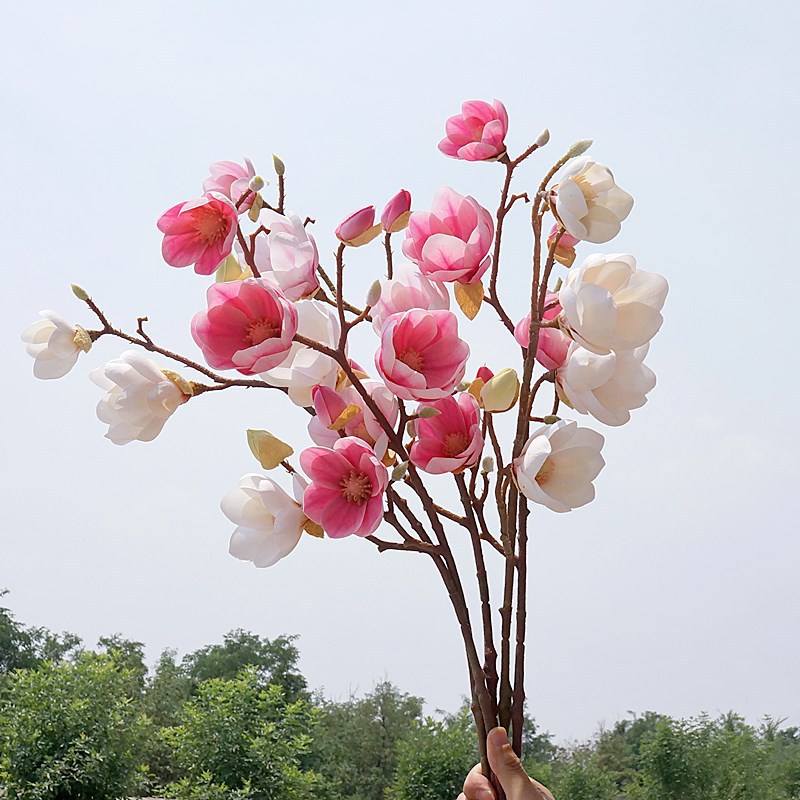 5-head magnolia artificial flower fake flower home display wedding…