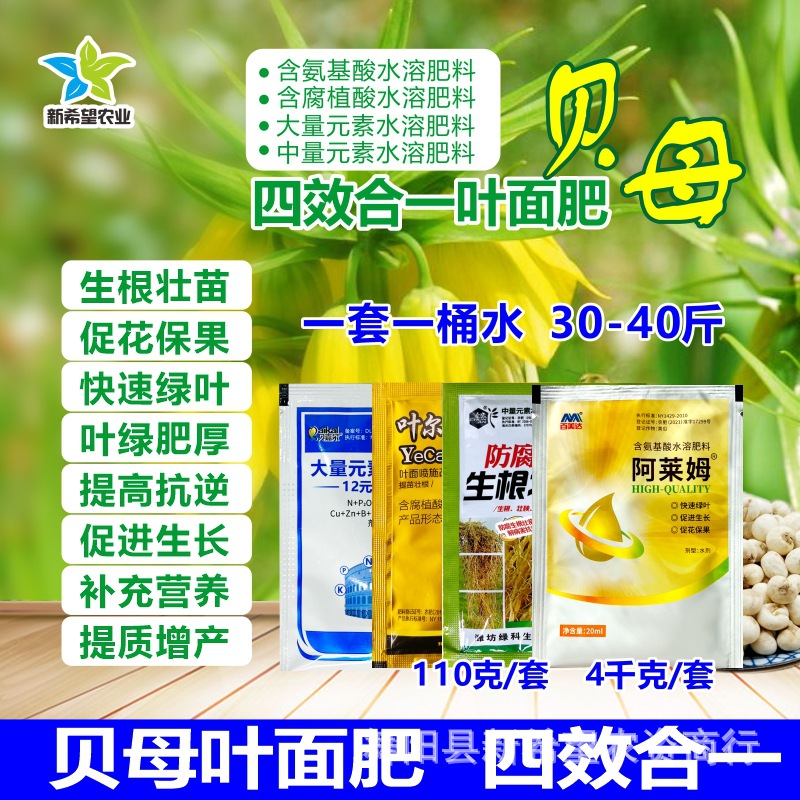 贝母专用叶面肥 川贝壮根营养增产微量元素肥 药材氨基酸肥 包邮