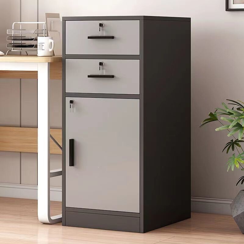 File Cabinet Office Wooden Cabinet with Lock, Mobile Storage Cabinet, Drawer Cabinet, Under-Desk Computer Storage Cabinet, Low Cabinet
