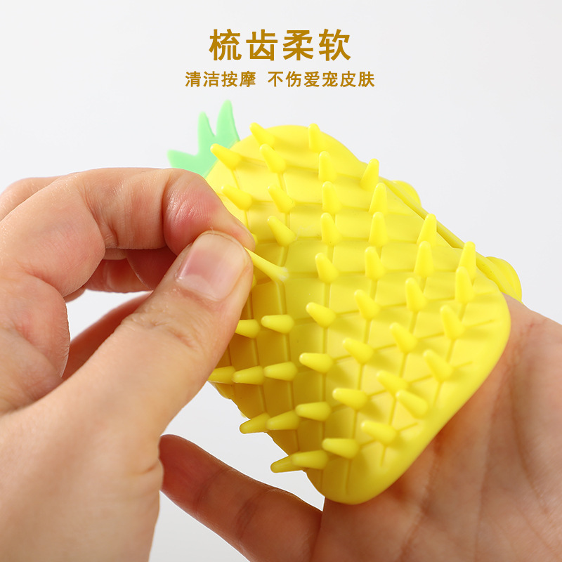 Nuevo estilo de piña para mascotas para eliminar el pelo flotante dispositivo de frotar el pelo para mascotas desmontable peinar el pelo se puede instalar guante para eliminar el pelo flotante