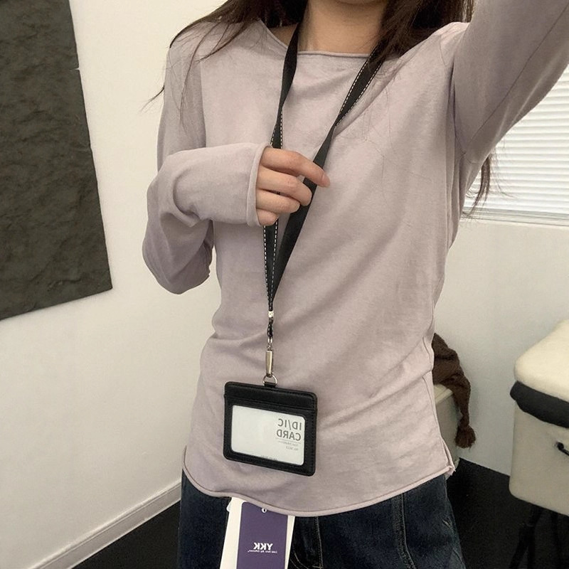 Rolled Edge Bottoming Shirt for Women 2025 Autum Korean Style Versatile Round Neck Long-Sleeved Knitwear for Women Loose Slimming Look Light Top Rolled Edge Bottoming Shirt for Women 2025 Autum Korean Style Versatile Round Neck Long-Sleeved Knitwear for Women Loose Slimming Look Light Top