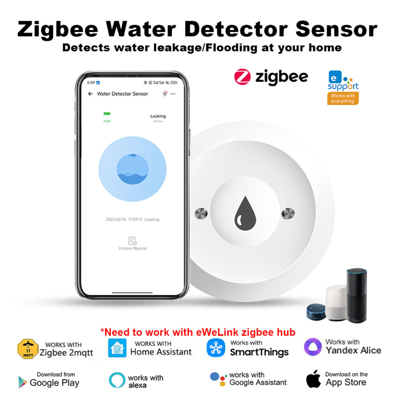 易微联水浸探测器eWelink水浸zigbee支持2MQTT漏水检测传感器泡水|undefined