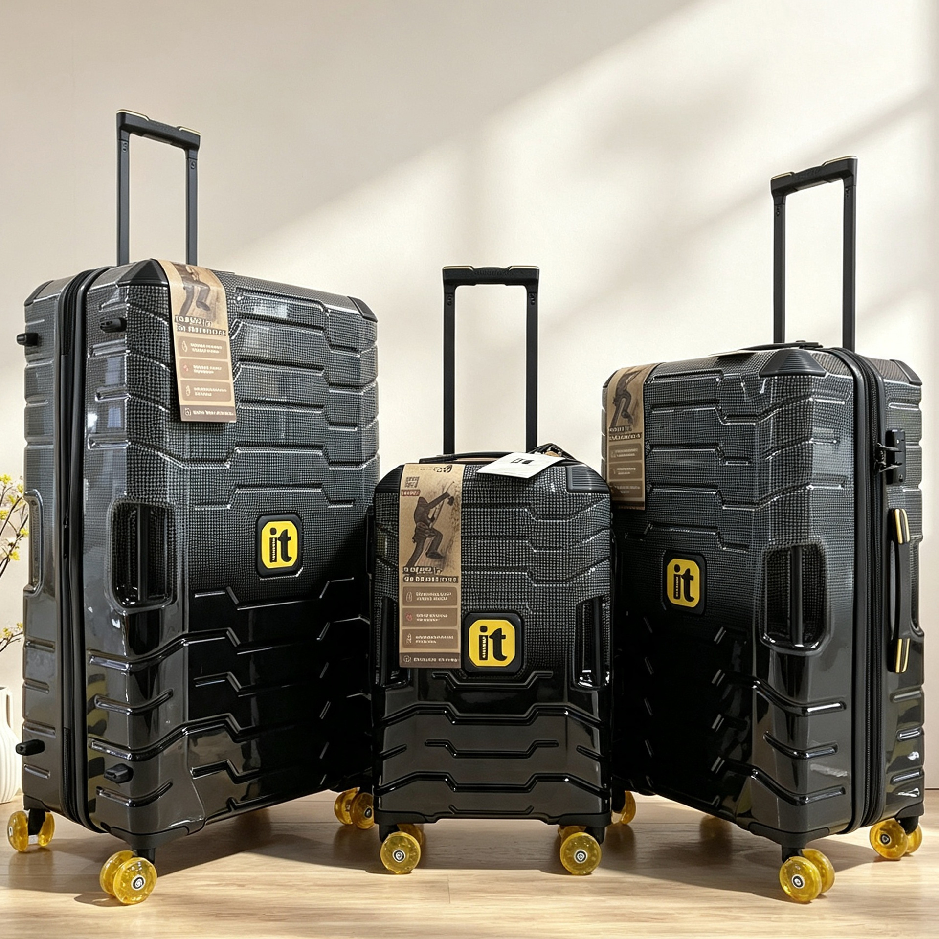 Original 20/25/29 inch IT New Functional Gradient Color Rail Suitcase with Extended Layer and TSA Customs Lock