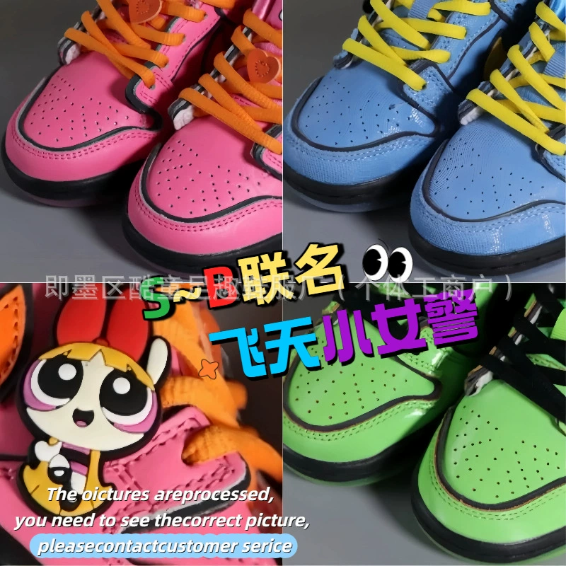 XX007 Новые детские кожаные кроссовки Powerpuff Girls с низким верхом и первым слоем, милые туфли для мальчиков и девочек