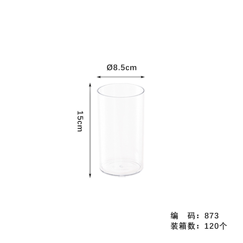 小さなアクリルプラスチック花瓶透明水植物水耕栽培容器正方形ラウンド水耕植物ポトスポット|undefined