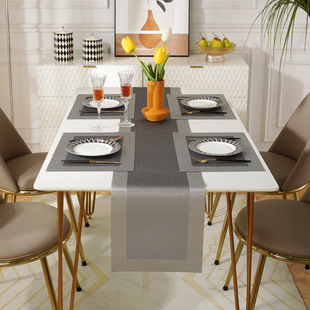 Factory spot wholesale Teslin European table runner western table mat pvc woven table towel table mat insulation waterproof table mat