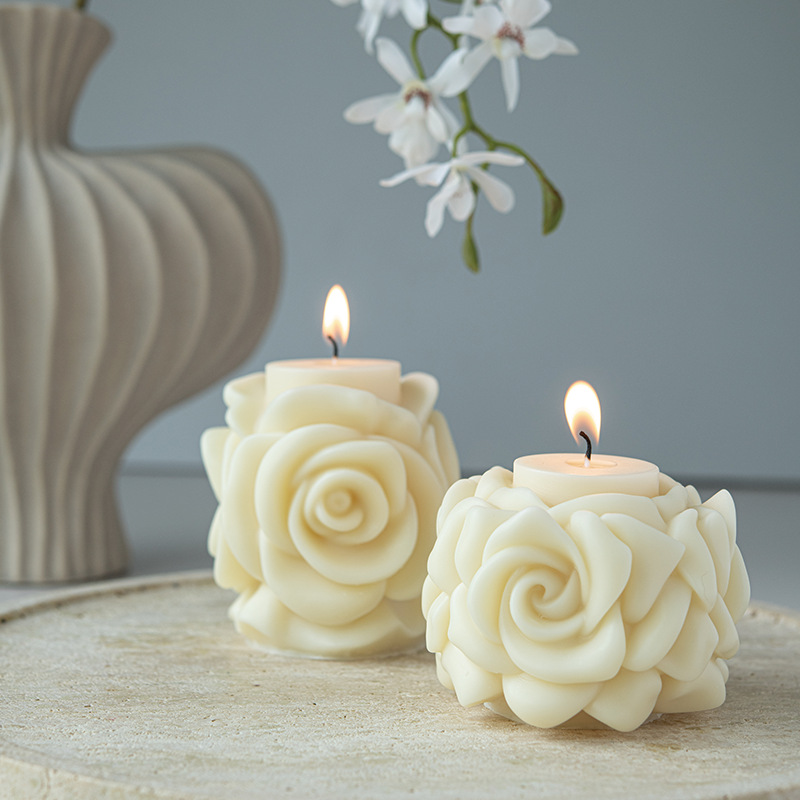 Ventas transfronterizas de rosas columnares vela de incienso regalo de mano joyas para el hogar regalo de Año Nuevo vela al por mayor