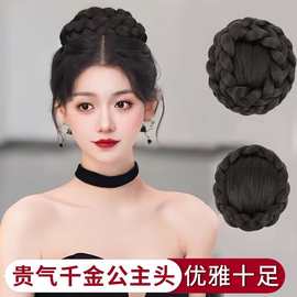 丸子头假发千金贵气公主头发包新娘婚纱造型抖音同款丸子头假发圈