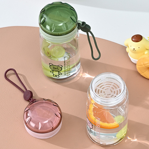 Large-capacity, Korean-style, cute water bottle for female students—highly stylish, easy-to-carry cup with clear markings and shatter-resistant design.