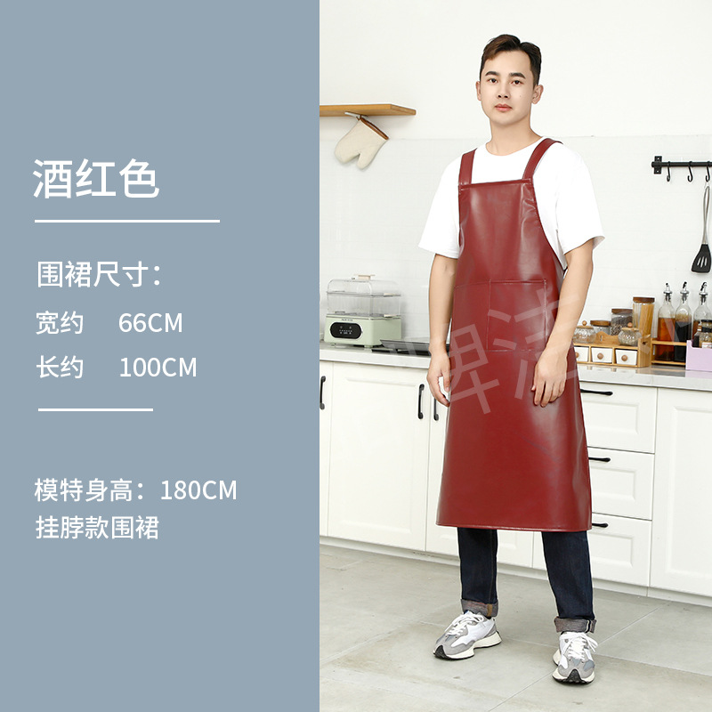 Delantal de doble hombro de cuero, bolsillo doble personalizado, ropa de trabajo gruesa, impermeable y a prueba de aceite, delantal de cuero resistente al desgaste y a la suciedad para hombres y mujeres