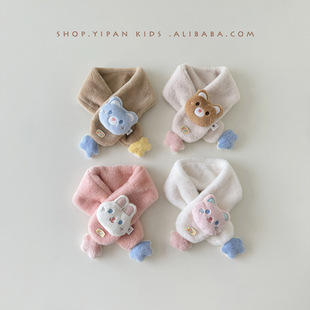 One Pan South Korea children's scarf winter new cartoon ins cute thick warm baby plush scarf wholesale