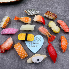 Fun and creative three-dimensional simulation Japanese cuisine sushi salmon seafood food refrigerator magnet decoration