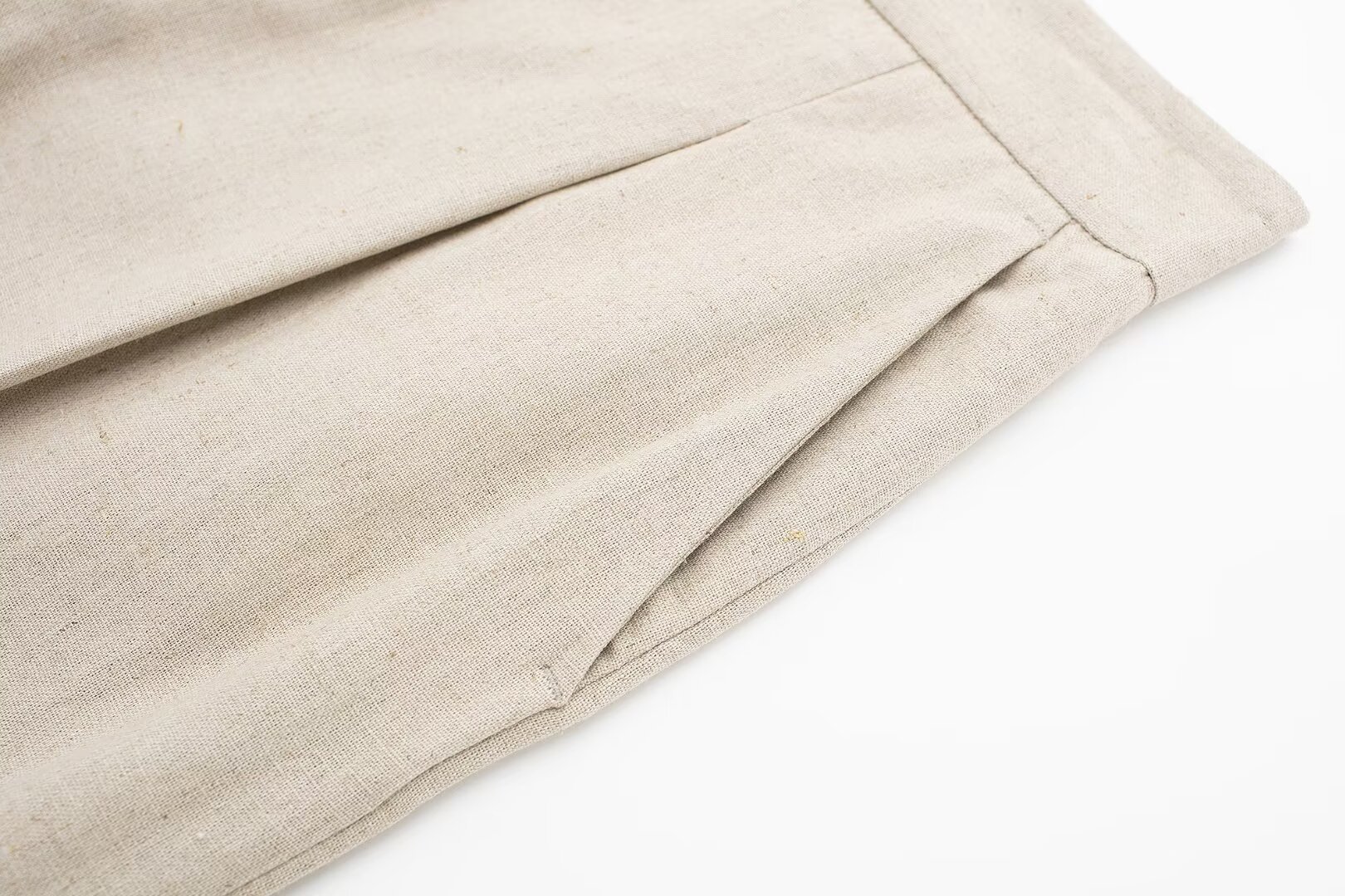 Women's clothing 2024 summer new linen blend short suit jacket straight leg pants set_voghion.com