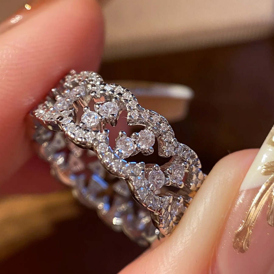 Shine Bright Everyday With Our Stunning Oval CZ Engagement Ring, 925 Sterling Silver Four-prong Setting. Stack With Three-row Cz, Minimalist Matte Geo_voghion.com
