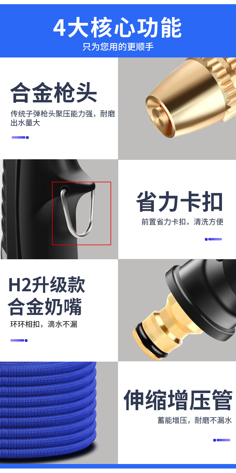 High Pressure Car Wash Water Gun Nozzle Hose Pipe