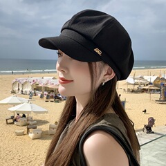 韓国版の夏の女性gdのアルファベットの八角の帽子のネットの赤い爆発の春夏の四季のアヒルの舌の帽子の屋外の旅行の日よけの帽子
