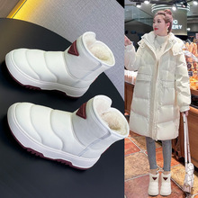 厚底雪地靴女短靴2025新款冬季加绒加厚防水防滑雪地棉东北大棉靴