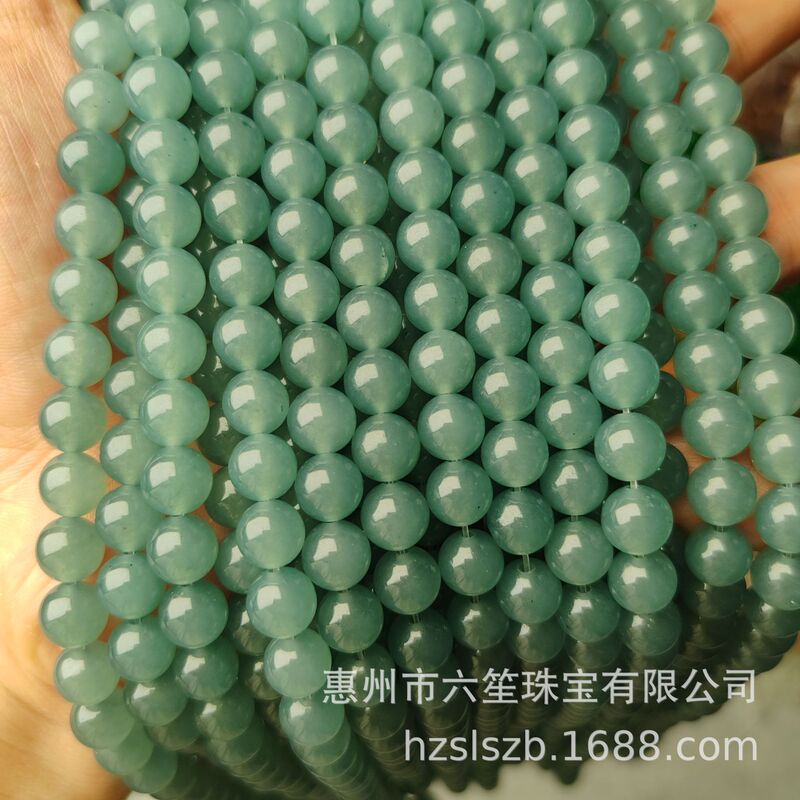 高仿晴水和田玉玉髓散珠批发 手工diy饰品配件青海玉危料蓝水串珠|undefined