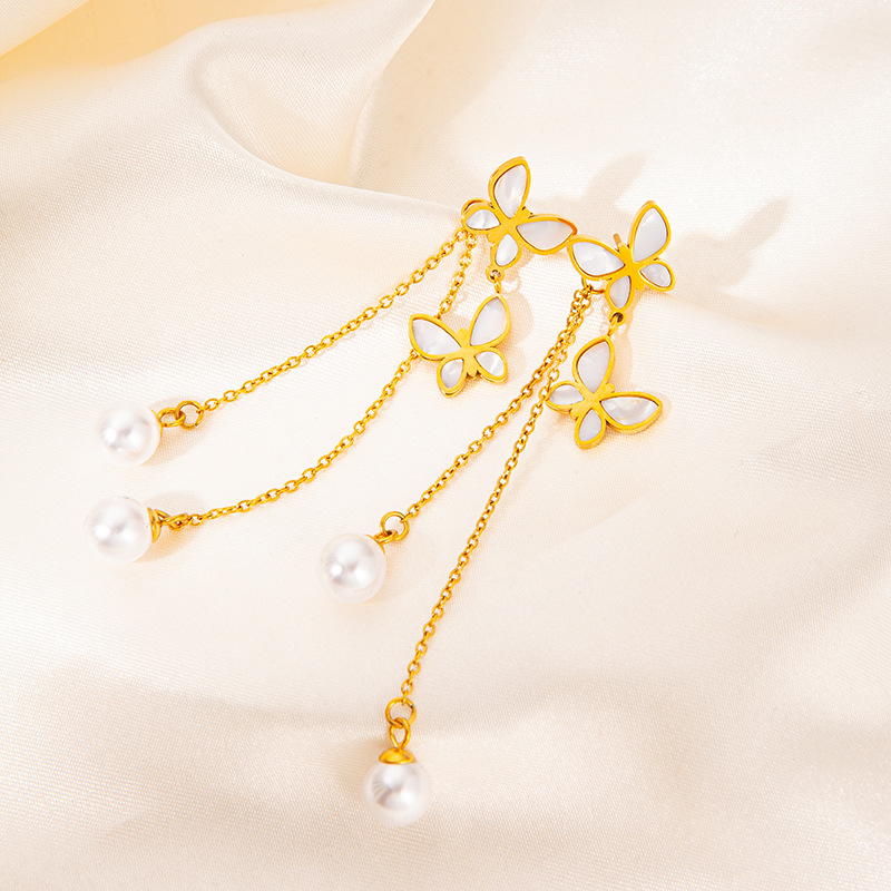 6g Weight 0.03µm Gold Plating Thickness Electroplated Gold Plating Process 201 Stainless Steel Ear Needle Material Golden Plated Plating Material Stone-Free Inlay Material Earrings Classification 1 Pair Quantity Daily Occasion 201 Stainless Steel Material Heart Shape, Flower, Butterfly Pattern Women's Gender IG Style Style Inlay Craft 1 Pair IG Style Heart Shape Flower Butterfly Inlay 304 Stainless Steel Shell Drop Earrings 8