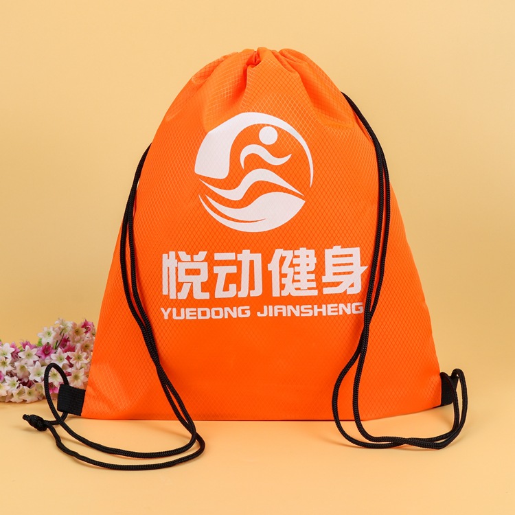 防水束口袋菱形格420d牛津布双肩背包抽绳袋广告拉绳背包健身袋