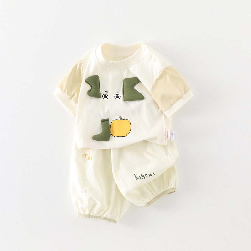Baby Two-Piece Clothing Set 2026 New Style Boys' Summer Outfit Cute 3D Elephant Breathable Thin Outdoor Clothing Baby Two-Piece Clothing Set 2026 New Style Boys' Summer Outfit Cute 3D Elephant Breathable Thin Outdoor Clothing