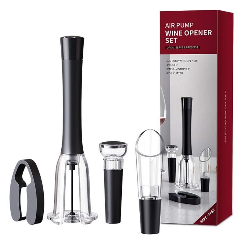 Kelitong presión de aire abridor de botellas traje transfronterizo vino tinto aguja manual de presión de aire abridor de botellas traje de cuatro piezas conjunto
